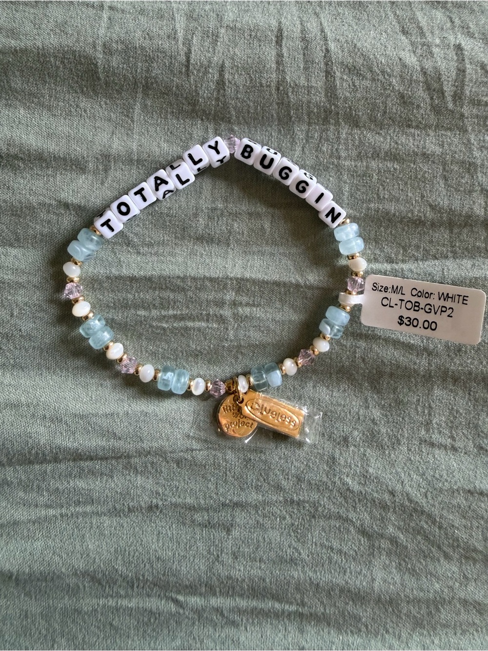 NWT Little Words Project Totally Buggin Beaded Bracelet x Clueless Collab